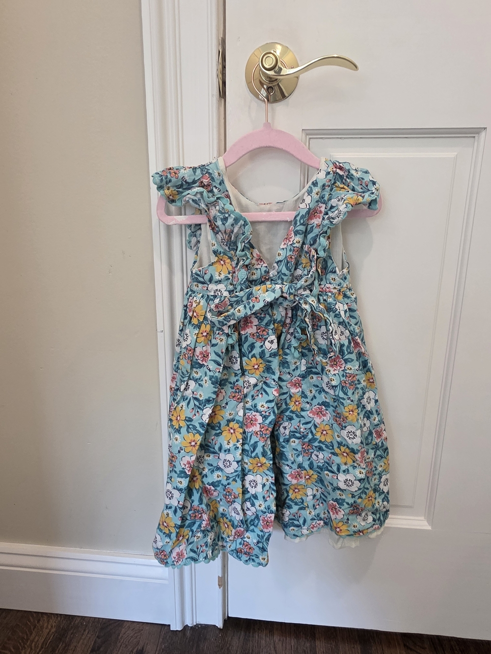 Tommy Bahama Teal Floral Smocked Sundress - Size 4 - Picture 2 of 3